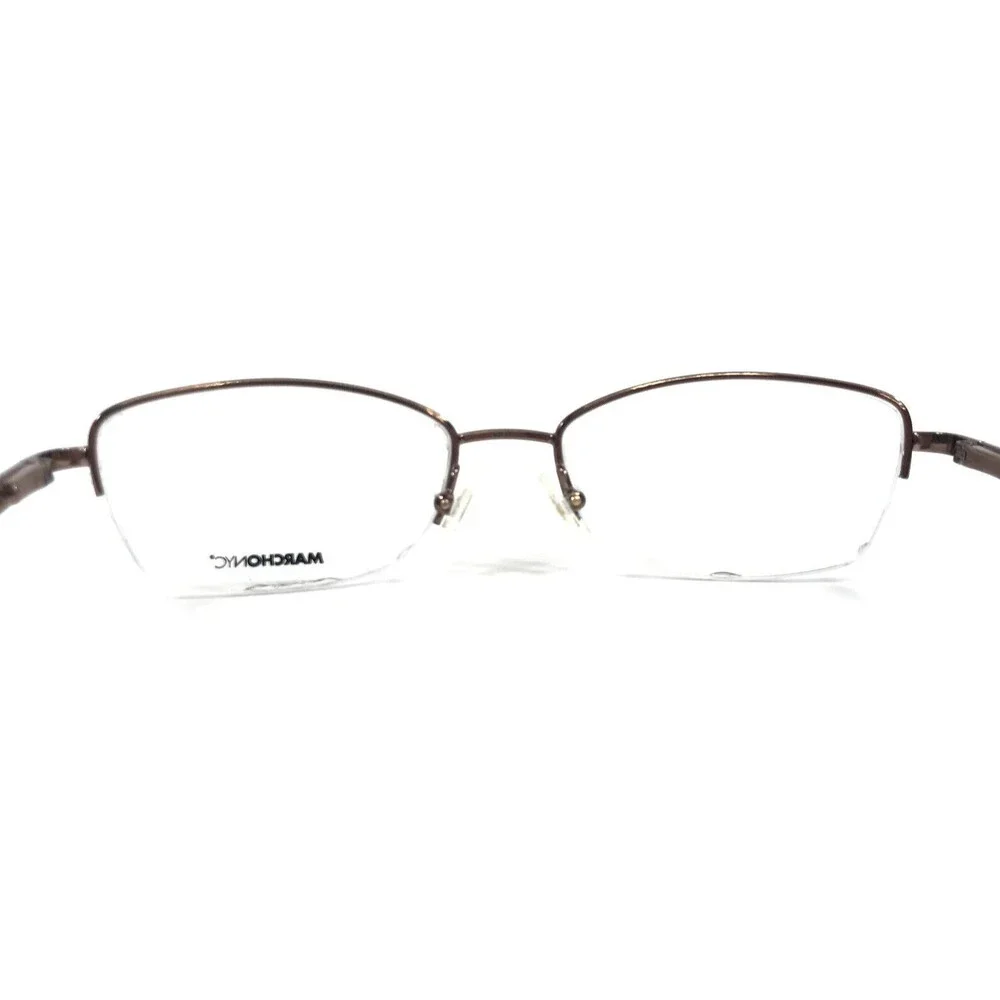 Marchon NYC Eyeglasses Frames WALDORF 210 Satin Brown Purple Half Rim 51-17-135